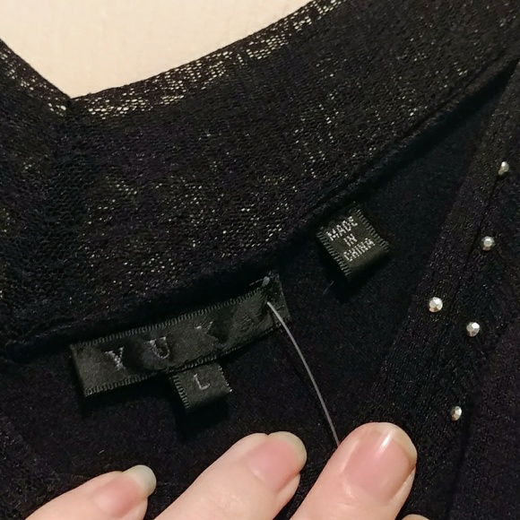New Yuka Black Studded Knit Tank! L! NWOT - Picture 3 of 5